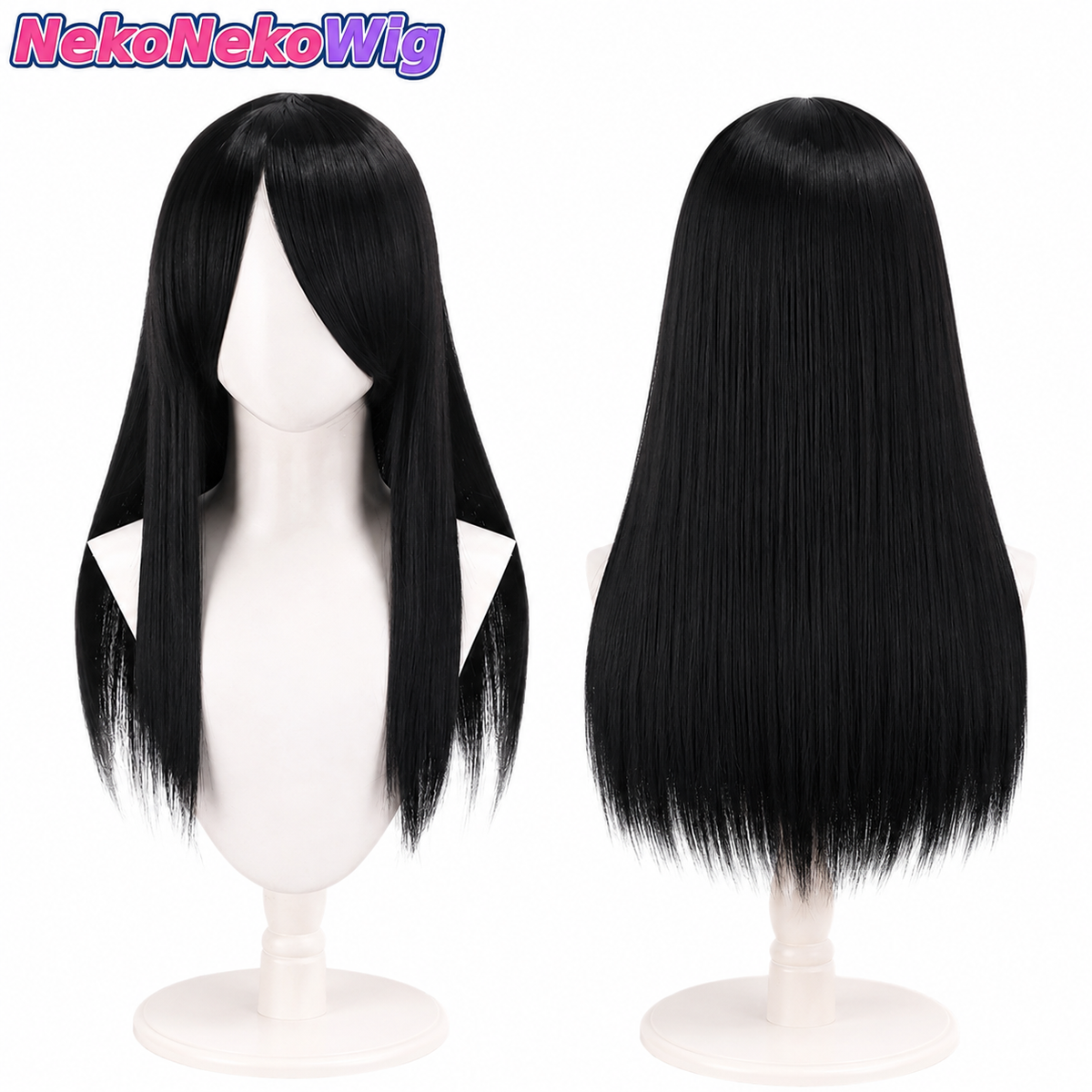 60cm Thickened Long Cosplay Wig  Multi-Color Straight & Curly Anime Style
