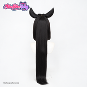 Honor of Kings Chang'e Cosplay Wig - Long Black Hair and Bun Pieces