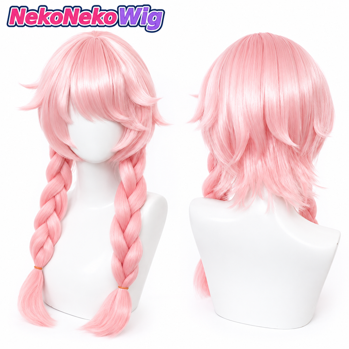 Genshin Impact Diluc Red Dead of Night Cosplay Wig  Red Clip-On High Ponytail Style