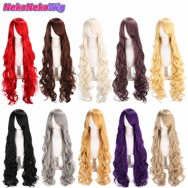 100cm Long Wavy Cosplay Wig – Multi-Color Big Wave Style