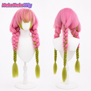 Demon Slayer Mitsuri Kanroji Cosplay Wig  Gradient Braided Style