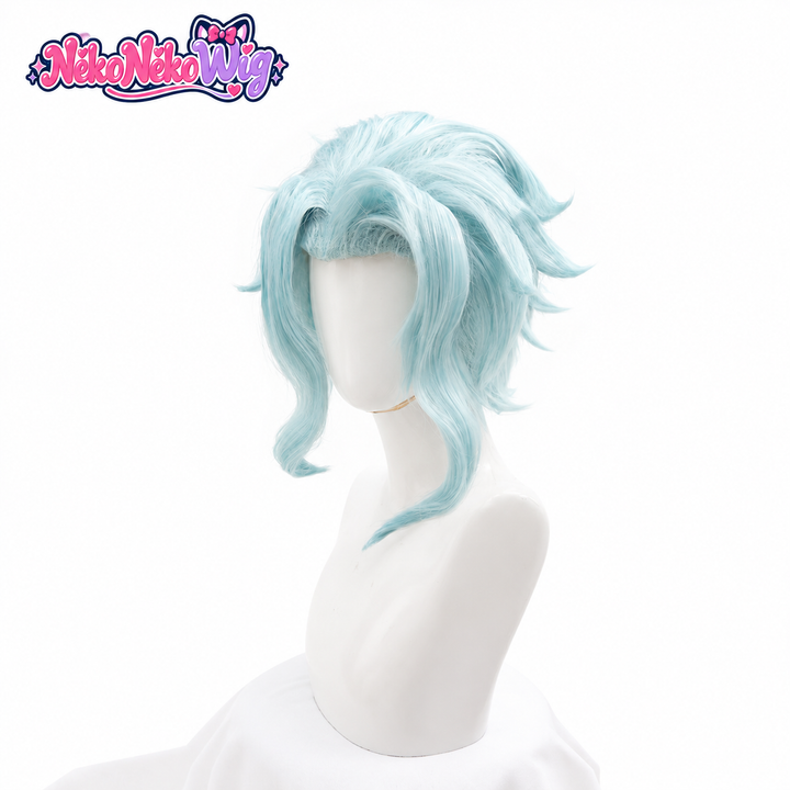 Genshin Impact Dottore Cosplay Wig - Ice Blue Layered Hair