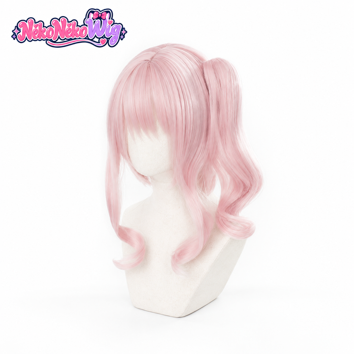 Project SEKAI Mizuki Akiyama pale pink side ponytail cosplay wig, front view