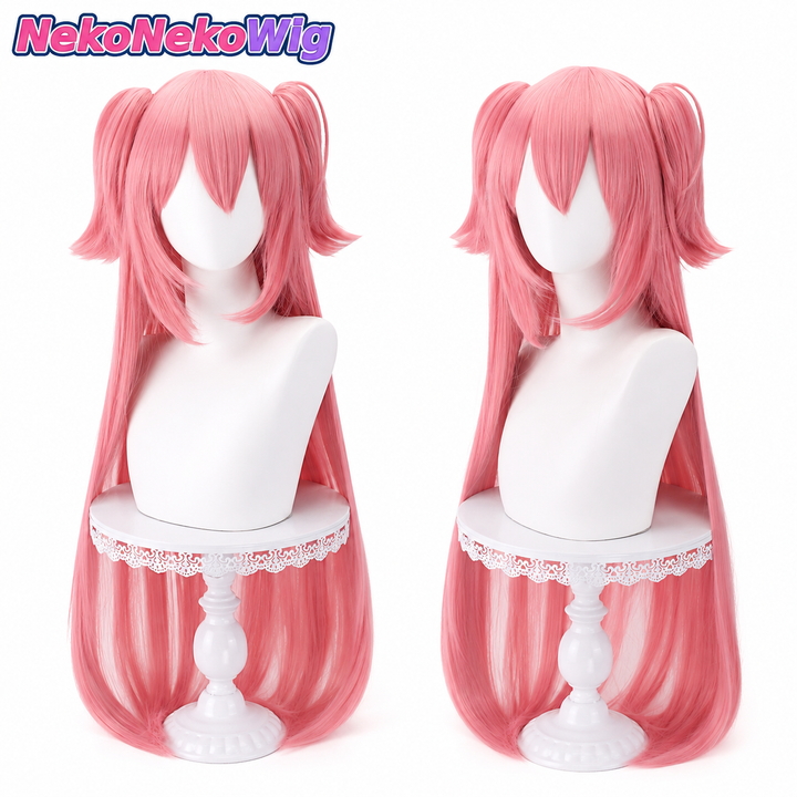 Puella Magi Madoka Magica Ultimate Madoka Cosplay Wig  Smoky Pink Twin Claw-Clip Style