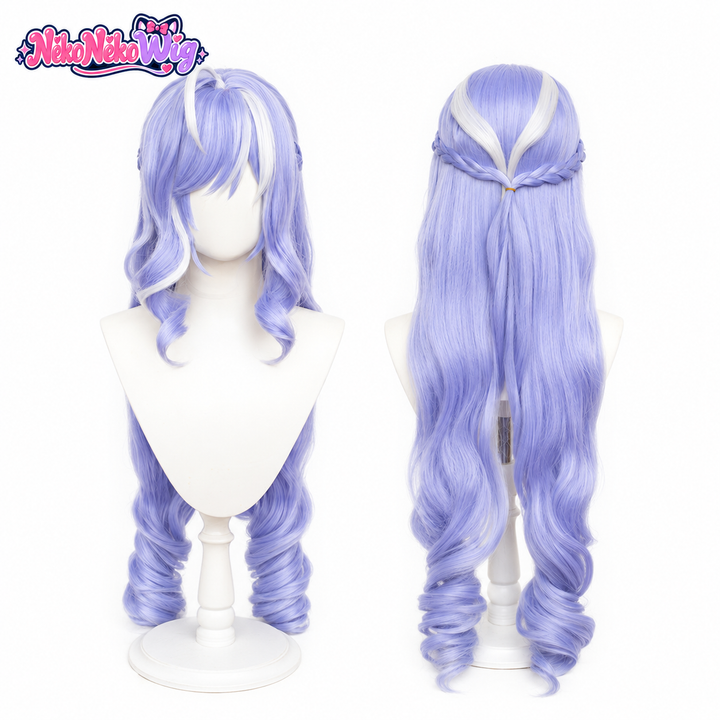 Zenless Zone Zero Vivian Cosplay Wig - Long Lavender Curls - front view