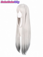 Re:ZERO Emilia Cosplay Wig  Anime Character Style with Separate Headpiece Option