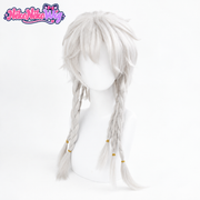 Identity V Night Watch Cosplay Wig - White Layered Hair with Six Braids
