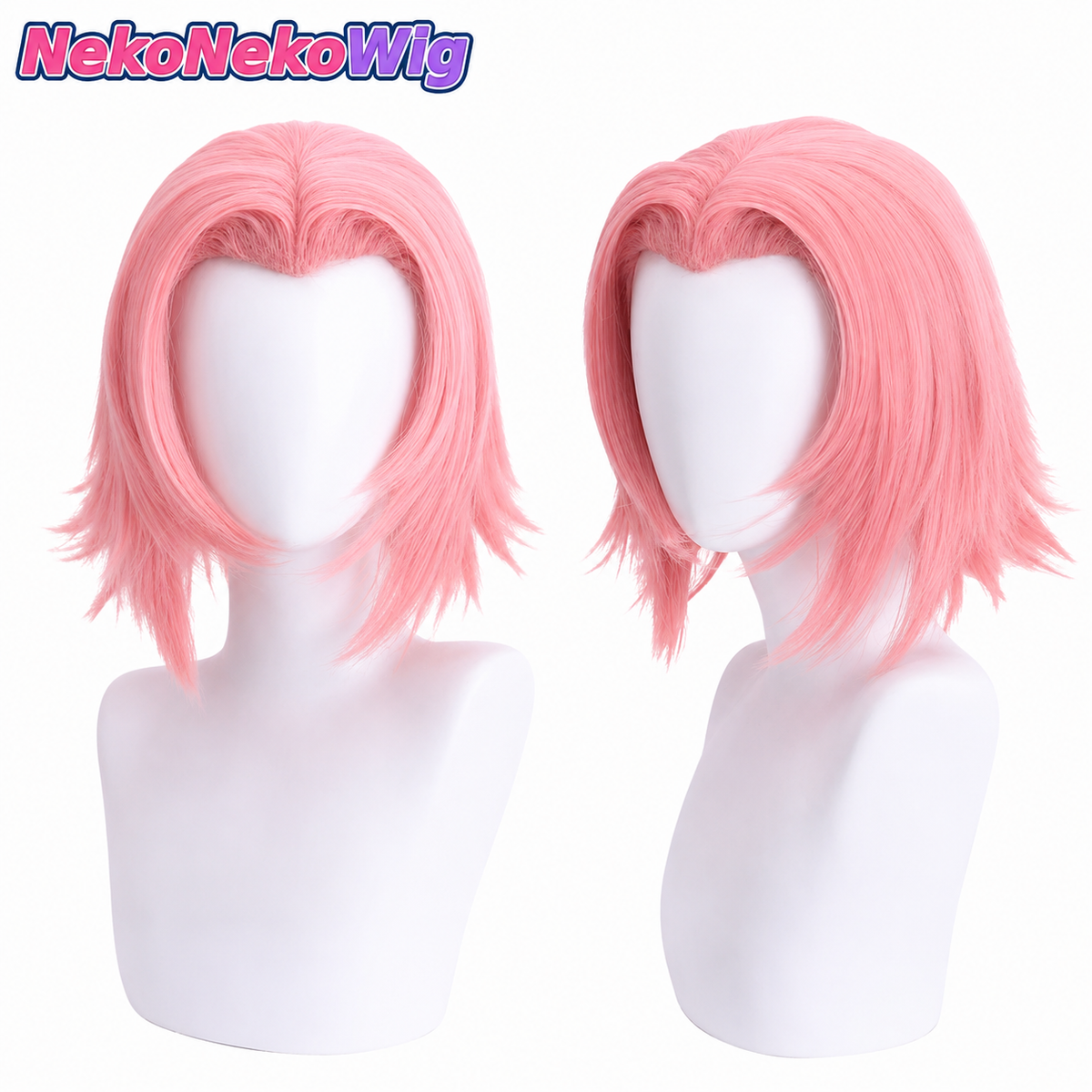 Naruto Sakura Haruno Cosplay Wig  Smoky Pink Ninja Character Style