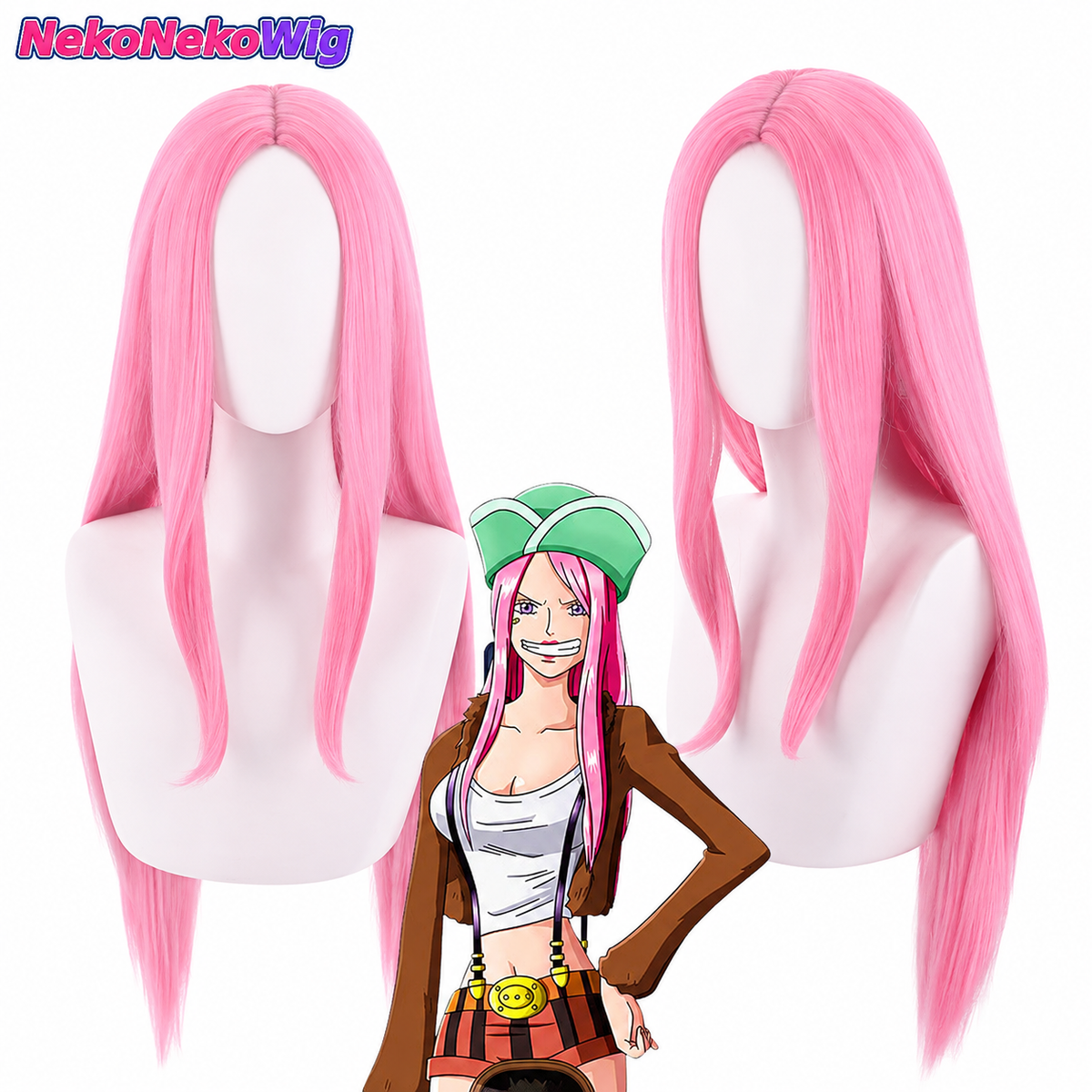 One Piece Jewelry Bonney Cosplay Wig  Mixed-Color Center-Part Style