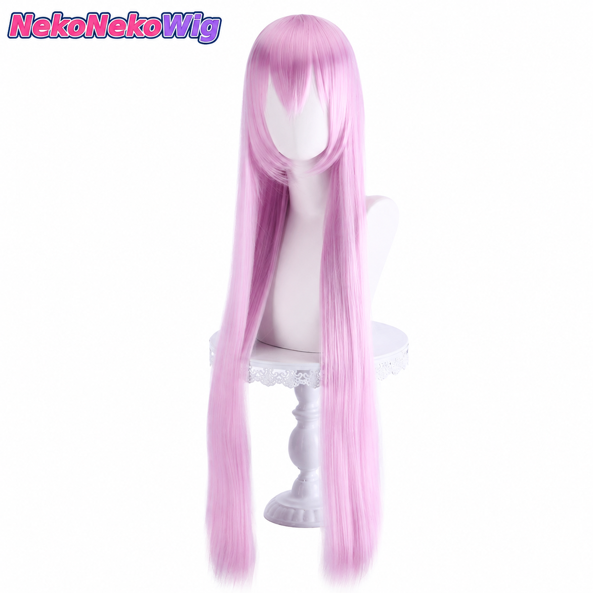 Engage Kiss Kisara Cosplay Wig  Pink-Purple Long Straight Demon Girl Style