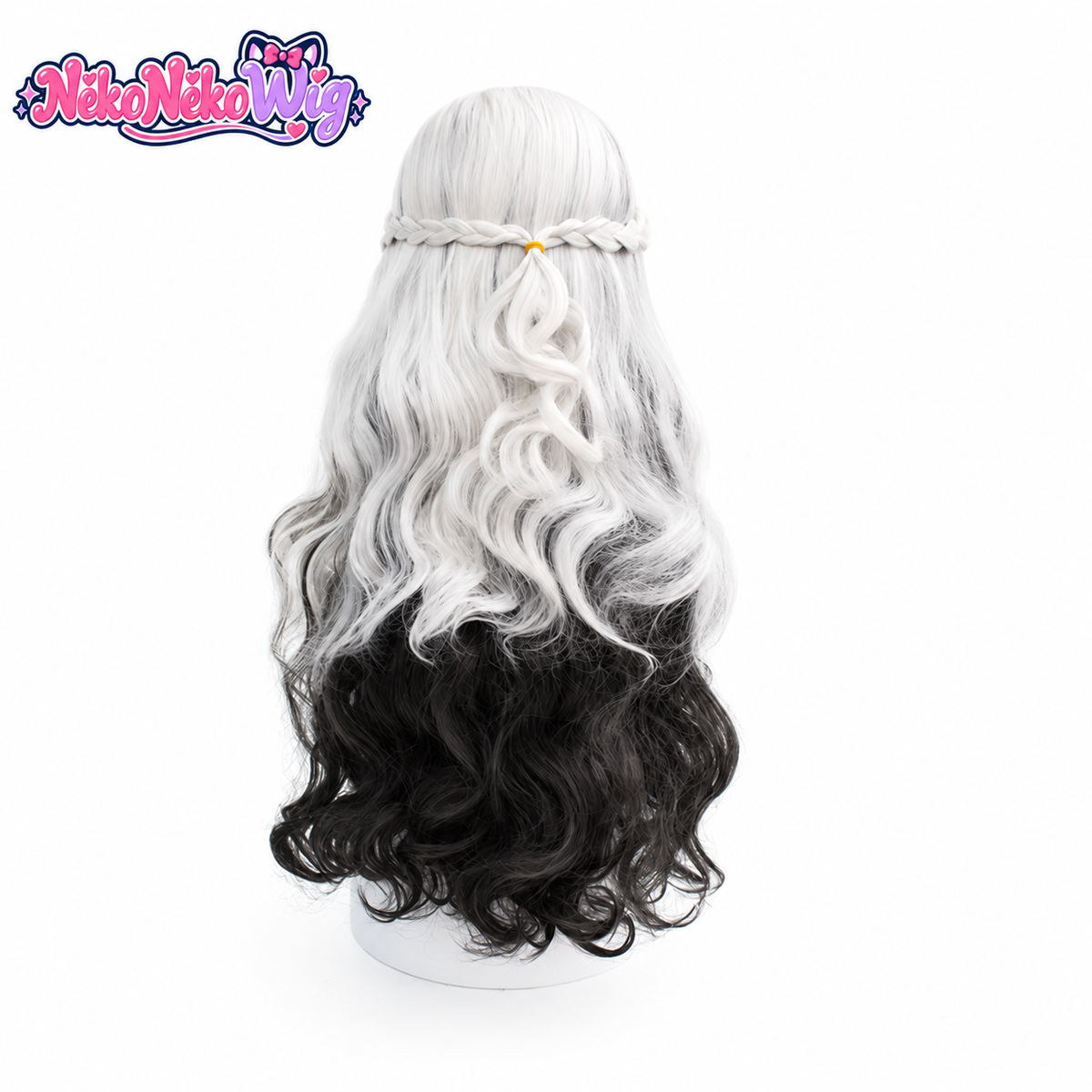 Identity V Ada Mesmer Cosplay Wig - Long White and Black Waves