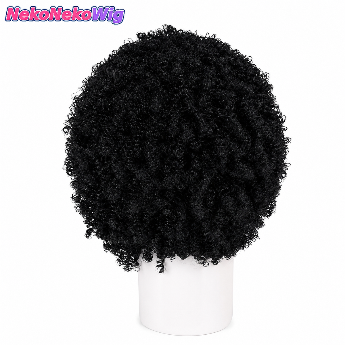 One Piece Brook Cosplay Wig  Black Fluffy Afro Character Hairstyle