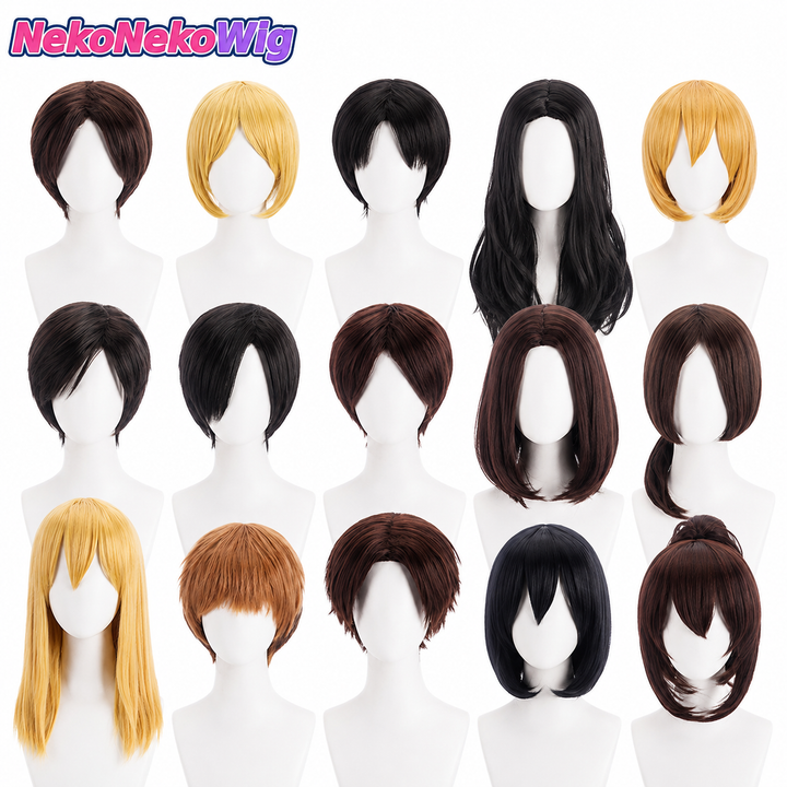 Attack on Titan Hange Zoë, Mikasa Ackerman, Annie Leonhart, Eren & Levi Cosplay Wig