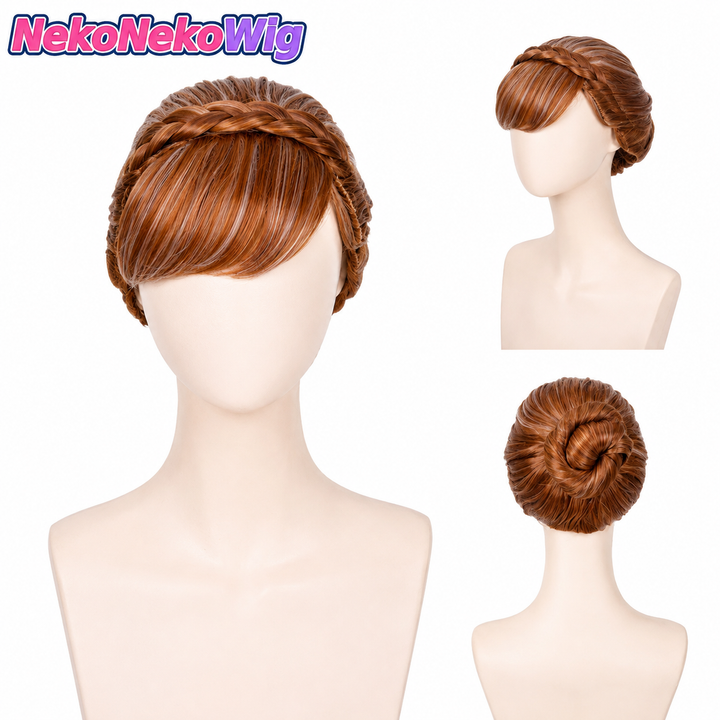 Frozen Anna & Elsa Cosplay Wig  Braided Updo Highlighted Character Style