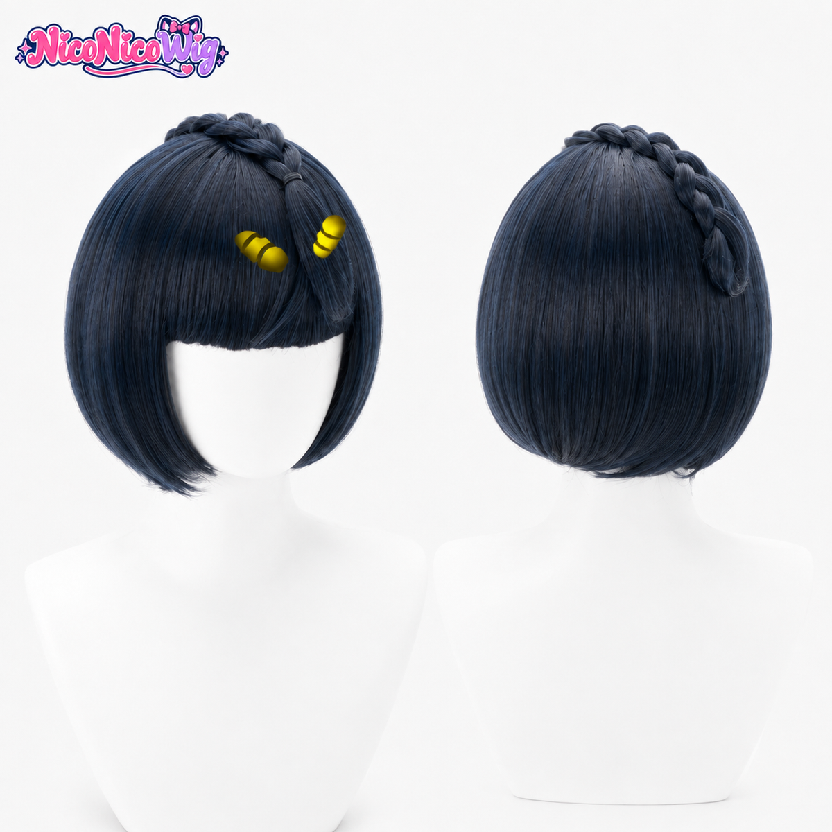 JoJo's Bizarre Adventure Golden Wind Bruno Bucciarati Cosplay Wig  Black Bob Cut Anime Wig