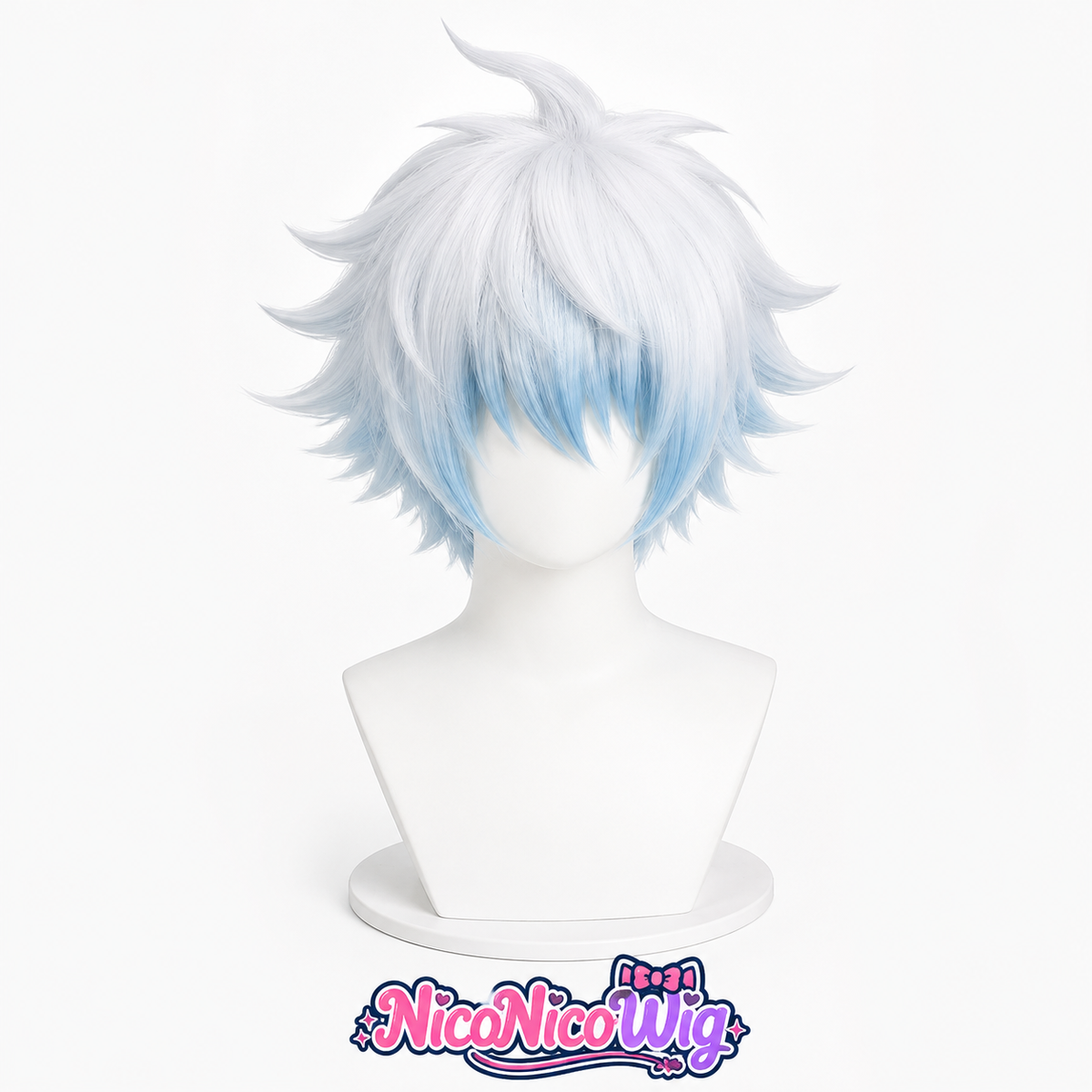 은혼 사카타 긴토키 코스프레 가발, 볼륨감 있는 상단부와 커스텀 그라데이션 컬러