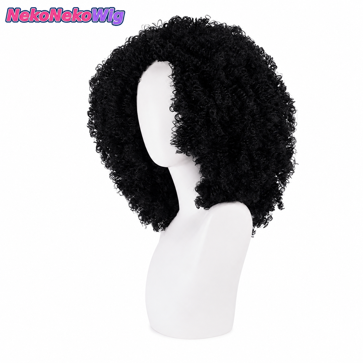 One Piece Brook Cosplay Wig  Black Fluffy Afro Character Hairstyle