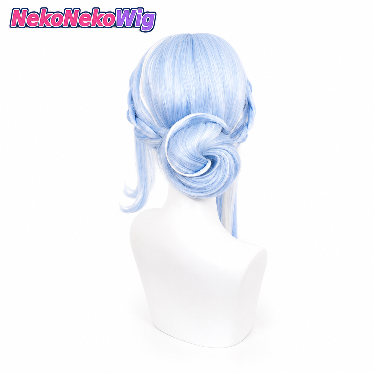 Genshin Impact Odette Cosplay Wig  White Highlights & Realistic Scalp Style