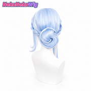 Genshin Impact Odette Cosplay Wig  White Highlights & Realistic Scalp Style