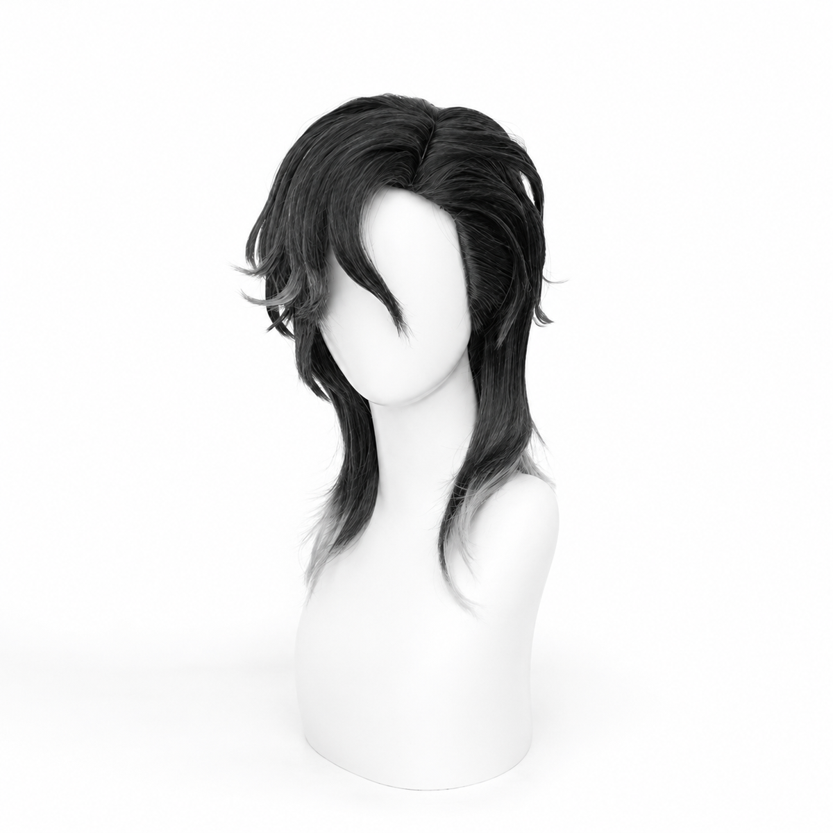 Identity V Knight Cosplay Wig - Black and Gray Layered Mullet