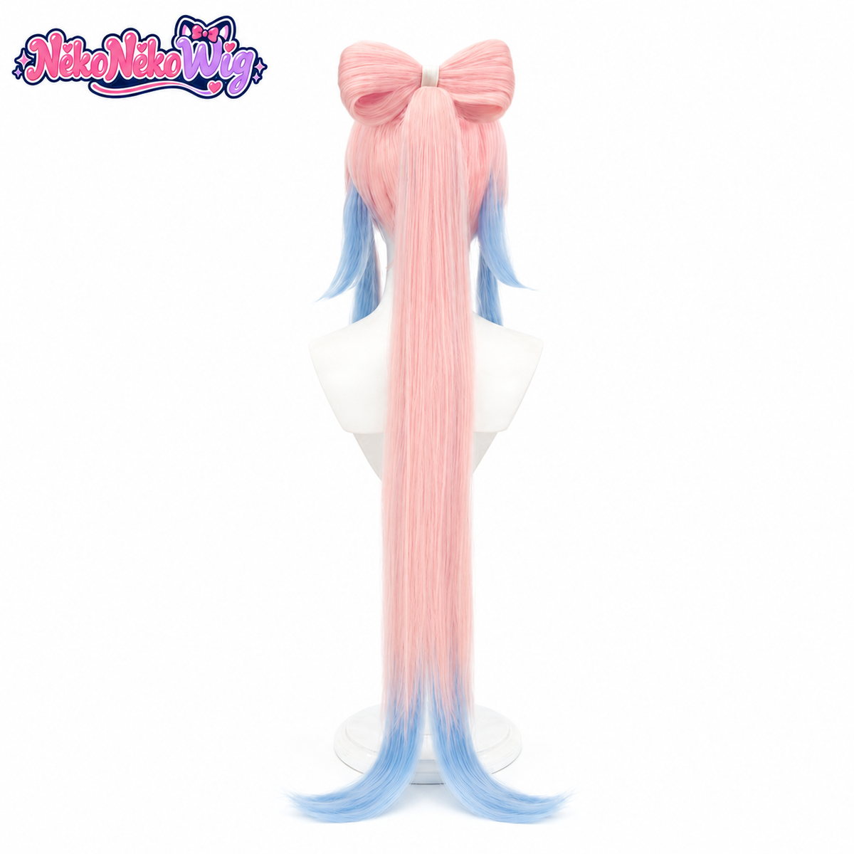 Genshin Impact Sangonomiya Kokomi Cosplay Wig - Long Pink and Blue Ponytail