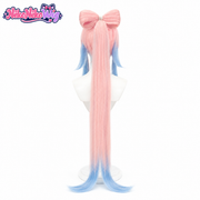 Genshin Impact Sangonomiya Kokomi Cosplay Wig - Long Pink and Blue Ponytail