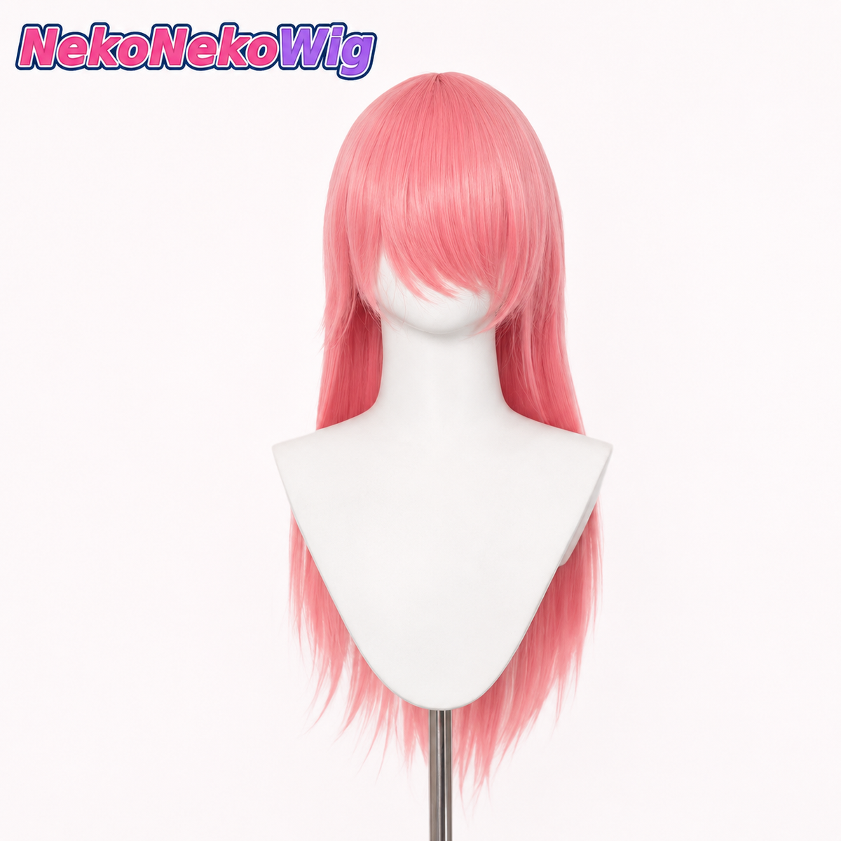 60cm 멀티 컬러 긴 스트레이트 코스프레 가발 – 로즈 망 또는 버클 망 옵션
