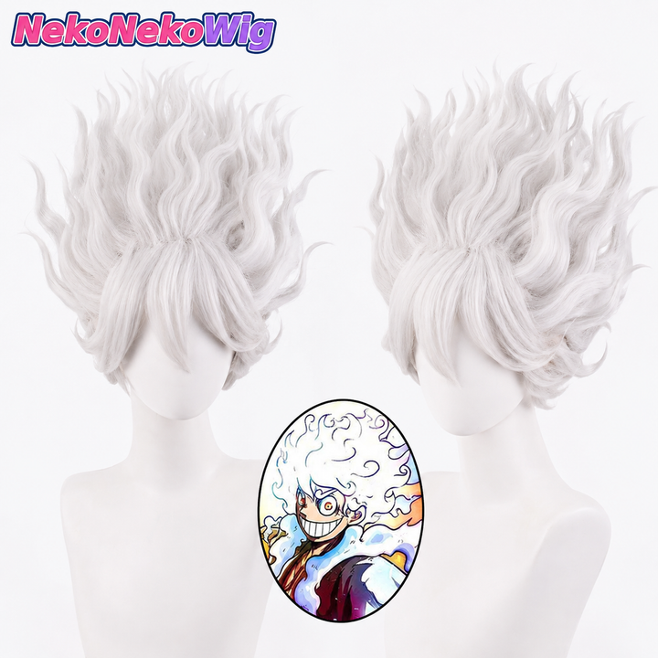 One Piece Monkey D. Luffy Gear 5 Nika Form Cosplay Wig  Sun God Character Style