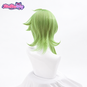 Genshin Impact Collei Cosplay Wig - Layered Green Hair - rear view