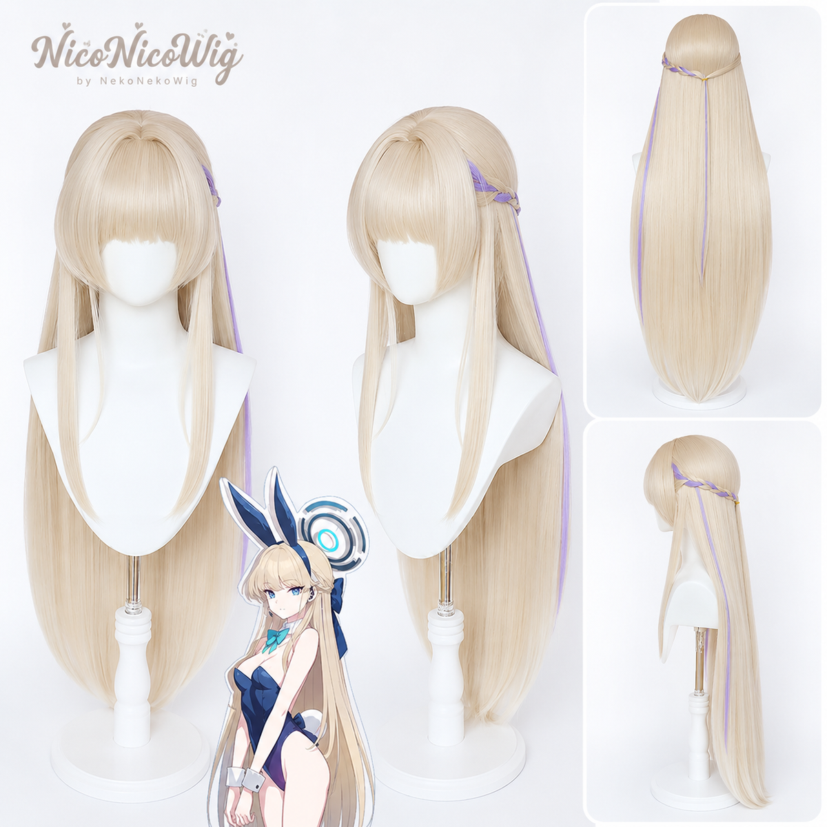 Blue Archive Asuma Toki Cosplay Wig  Maid & Bunny Girl Version