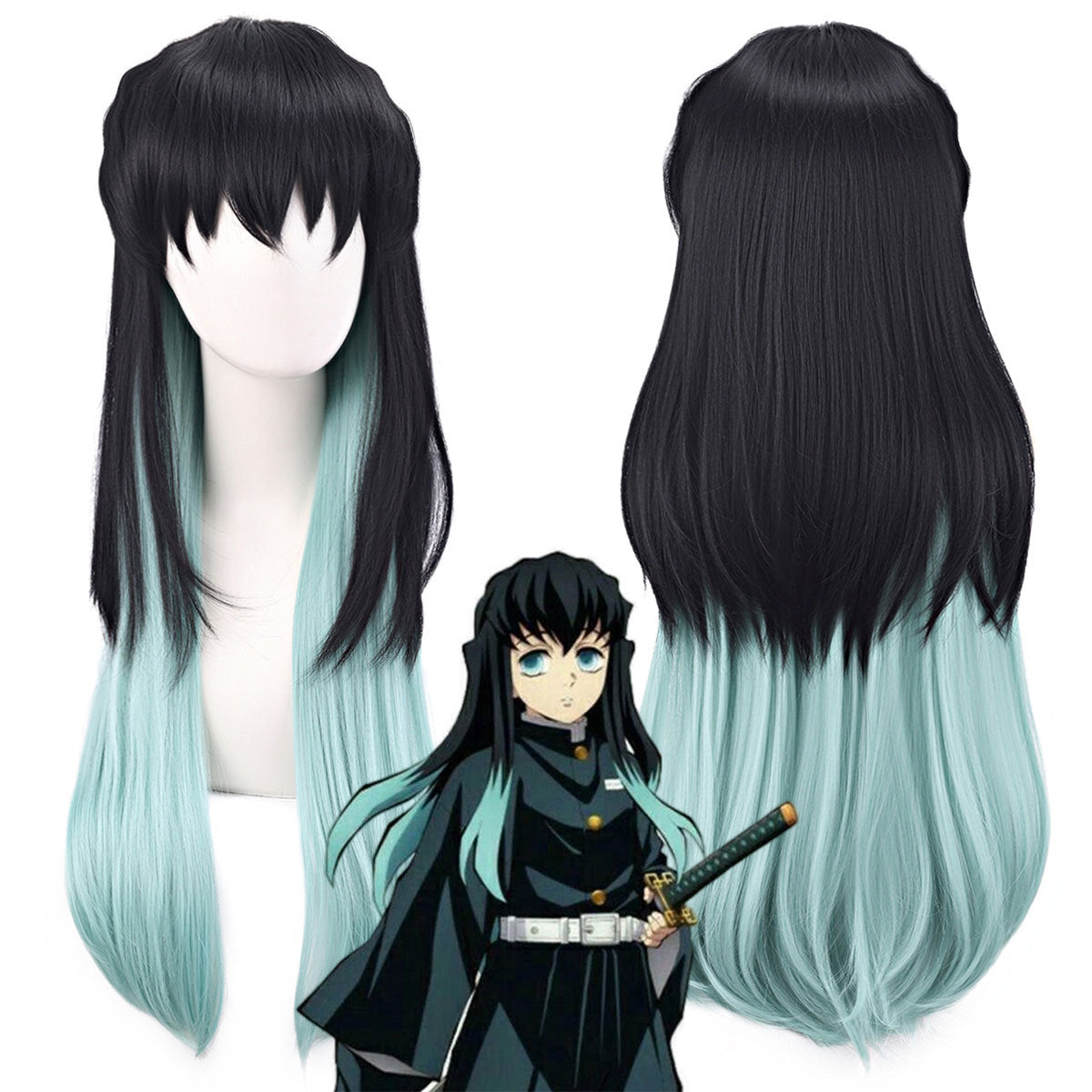 Demon Slayer Multi-Character Cosplay Wig  Giyu, Zenitsu, Nezuko & More