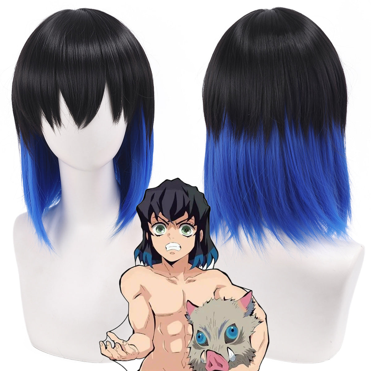 Demon Slayer Multi-Character Cosplay Wig  Giyu, Zenitsu, Nezuko & More
