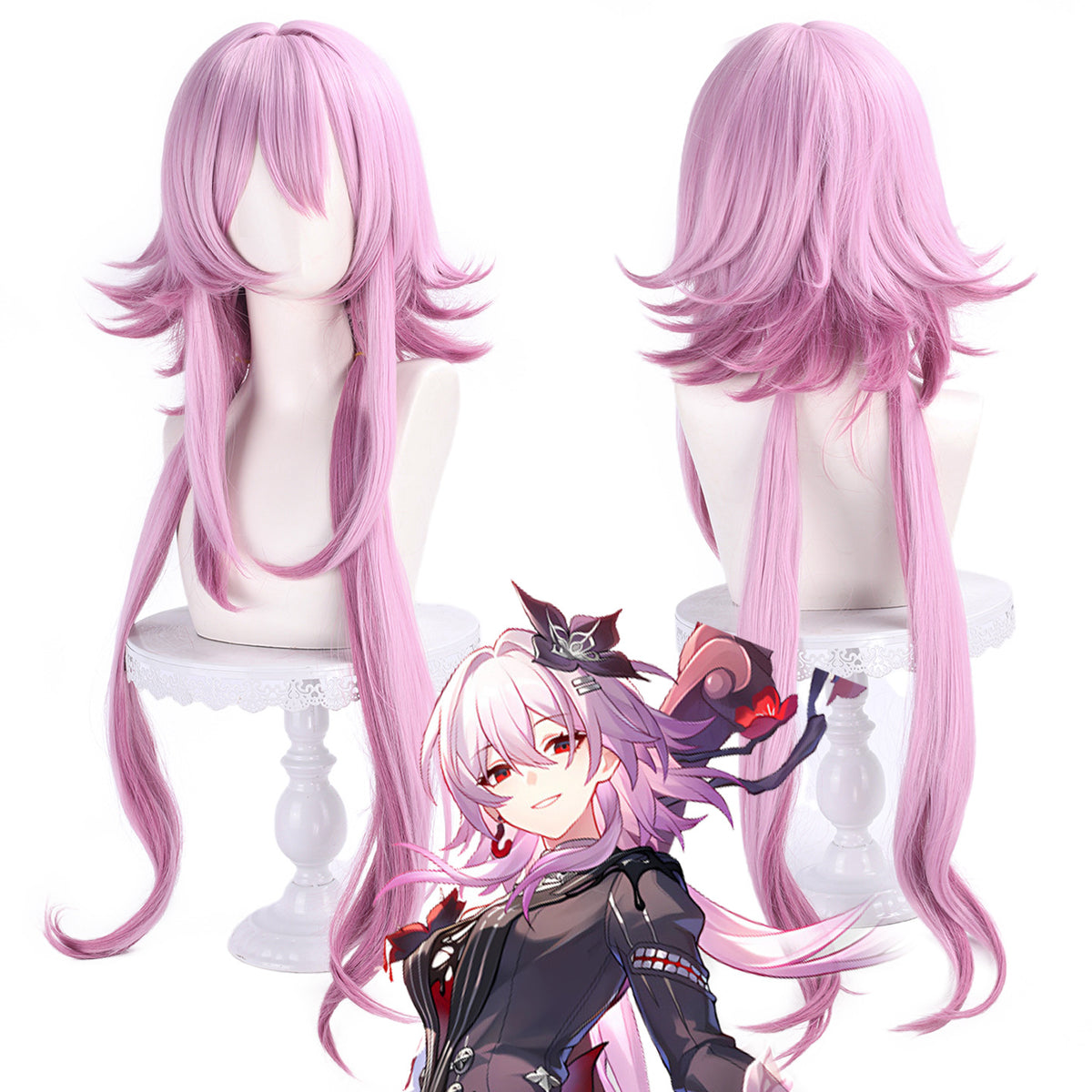 Honkai: Star Rail March 7th Evernight Cosplay Wig – 95cm Gradient Faux Scalp Style