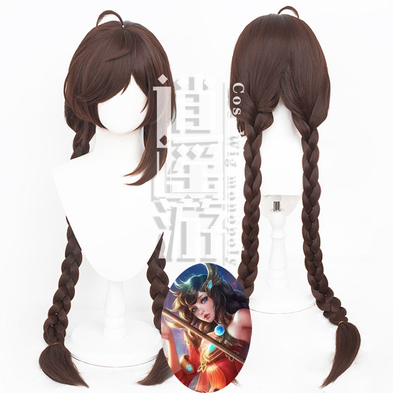 Honor of Kings Da Qiao Cosplay Wig  Default Skin Realistic Scalp Braided Style
