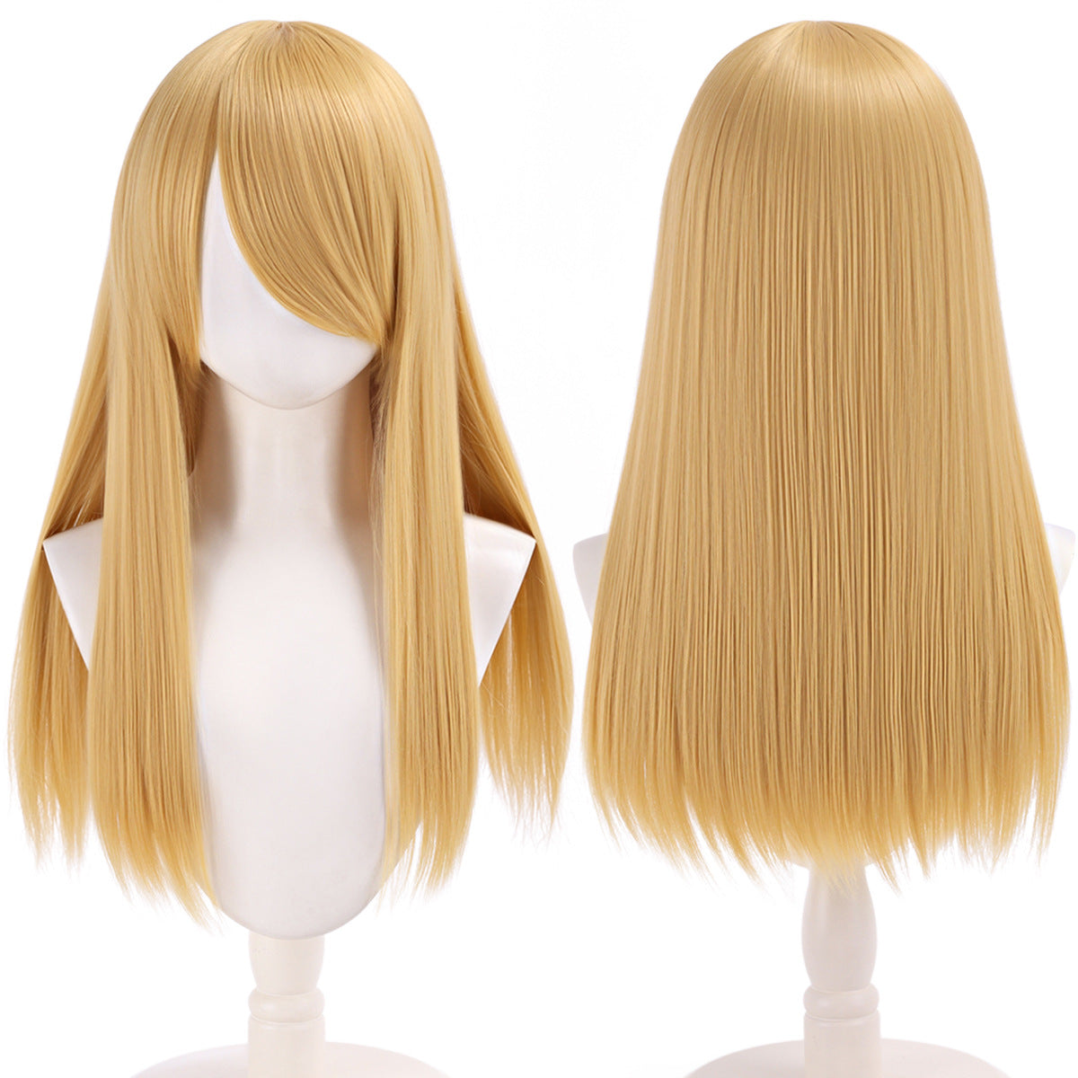 60cm Thickened Long Cosplay Wig  Multi-Color Straight & Curly Anime Style
