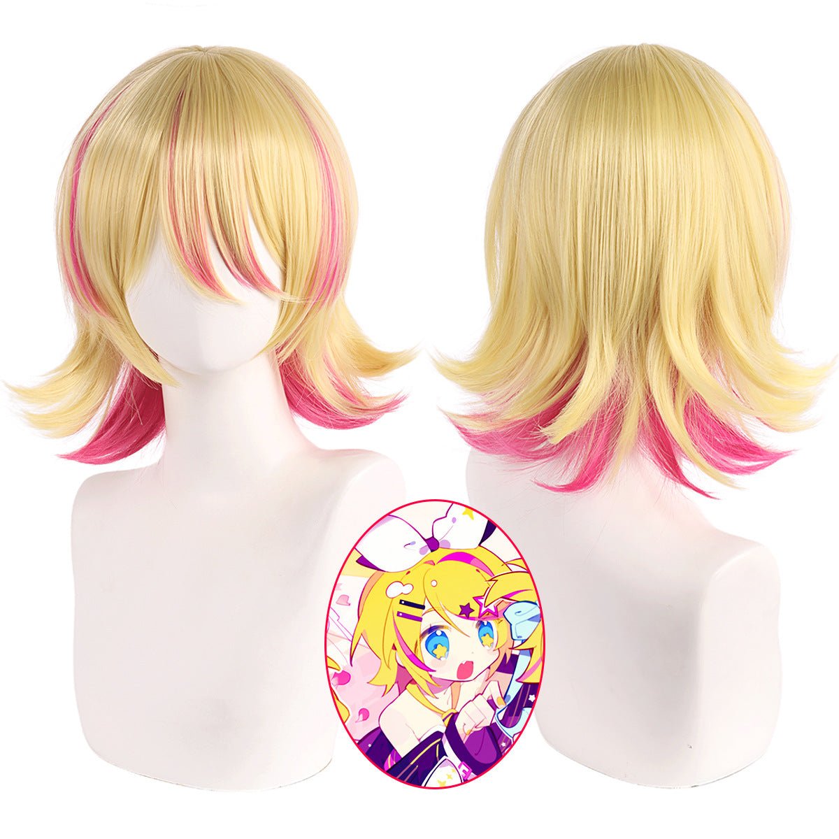 Muse Dash Kagamine Rin & Kagamine Len Cosplay Wig – Twin Character Collaboration Style